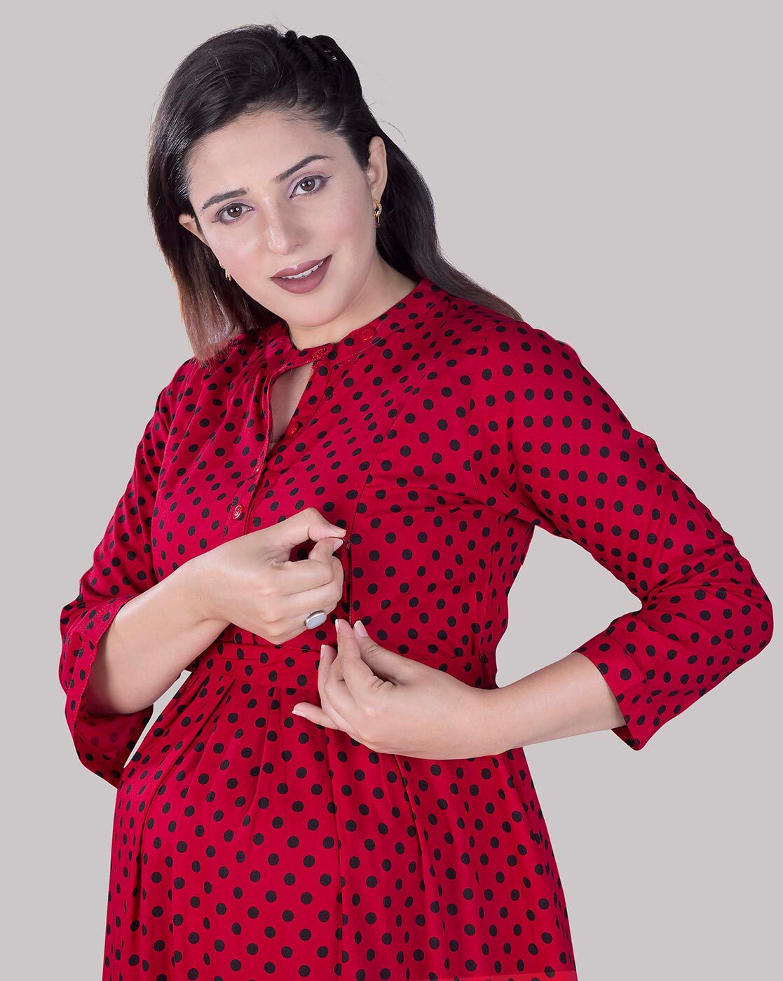 MORPH maternity Women A-line Red Dress - Buy MORPH maternity Women A-line  Red Dress Online at Best Prices in India