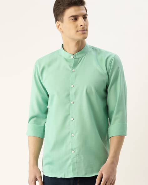 Shirt with Curved Hemline