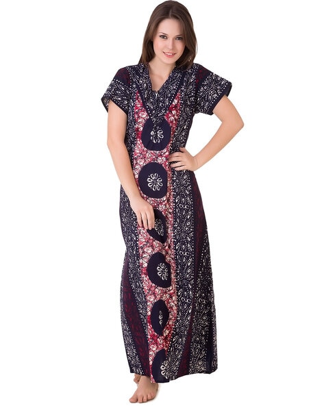 Evolove Loose Fit Nighty Long Maxi Sleepwear Nightgown for, Women's or –  Evolove India