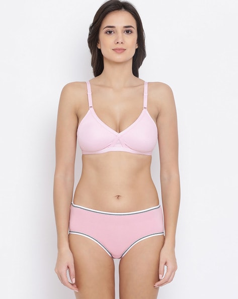 Buy online Pink Satin Bras And Panty Set from lingerie for Women by Clovia  for ₹349 at 30% off