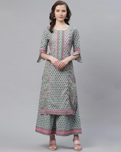 Buy Blue & Pink Kurta Suit Sets for Women by Yuri's Online | Ajio.com