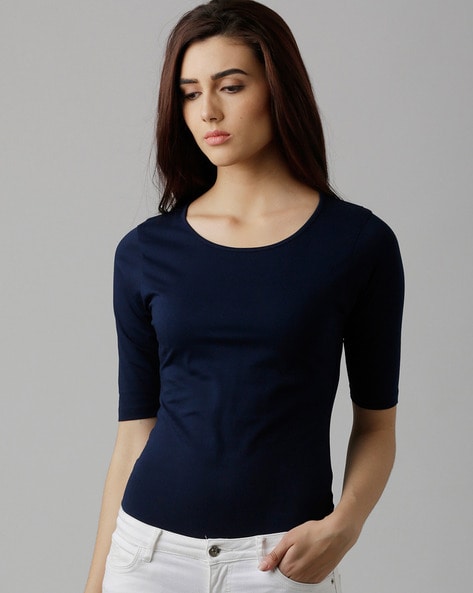 Buy Navy Blue Tops for Women by MISS CHASE Online