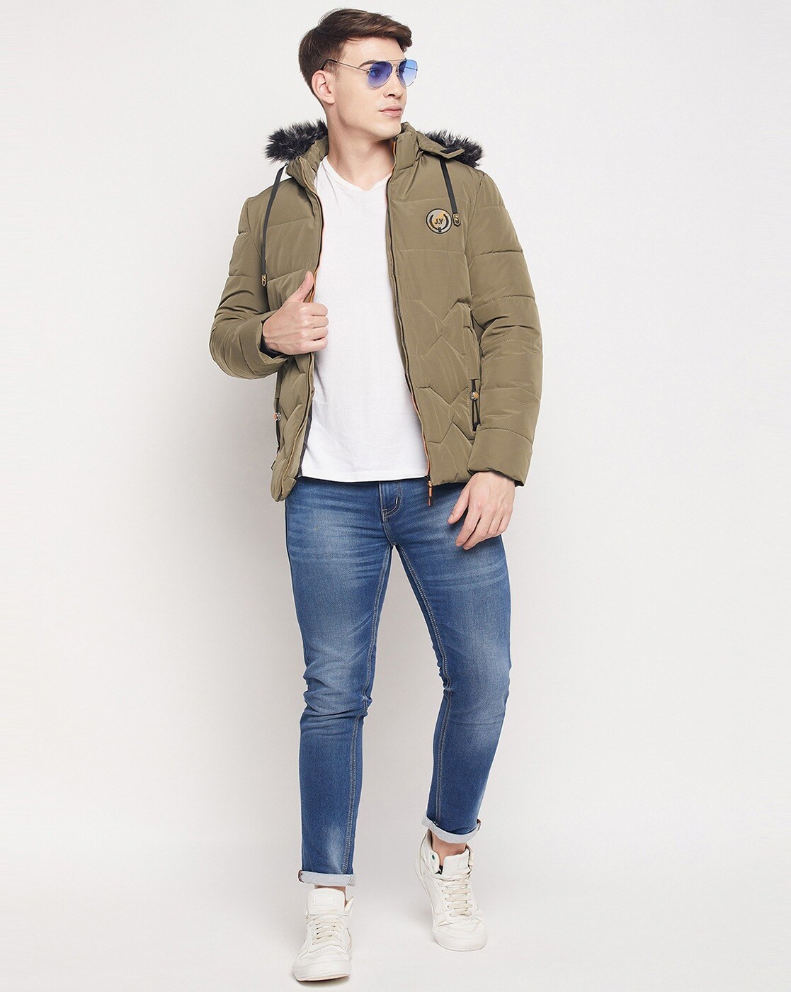 Quilted Slim Fit Jacket with Detachable Hood