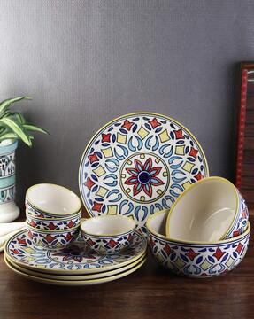 Buy Unravel India ceramic saffron soup set(Set of 6) Online at Low Prices  in India 