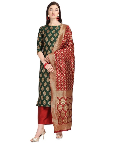 $193 - $258 - Ceremonial Banarasi Silk Gown and Ceremonial Banarasi Silk  Designer Gown Online Shopping