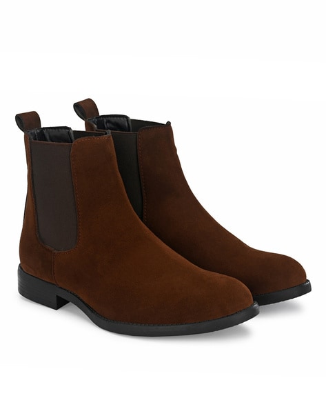 Hirels Textured Mid-Calf Chelsea Boots