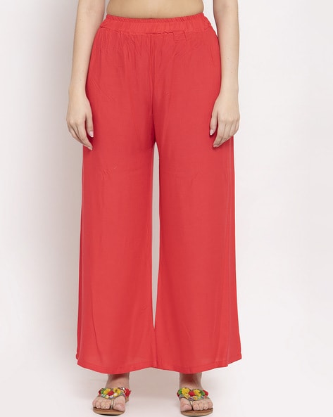 Buy Cream And Brick Red Ombre Suit In Printed Cotton With Brick Red Palazzo  Pants Online  Kalki Fashion
