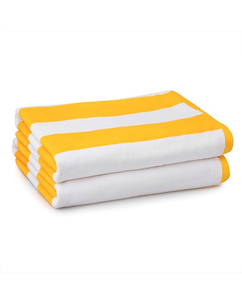 Yellow striped 2024 beach towel