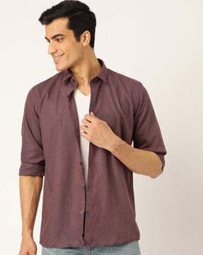 Buy Dark Pink Shirts for Men by SOJANYA Online