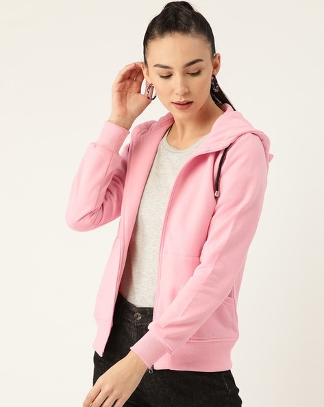 Pink zip outlet sweatshirt