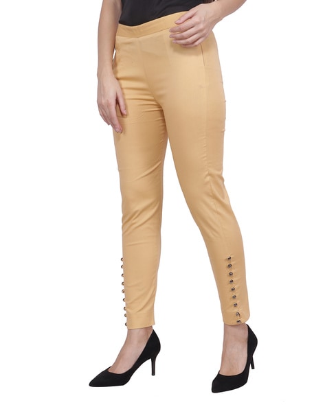 Buy Gold Trousers  Pants for Women by POPWINGS Online  Ajiocom