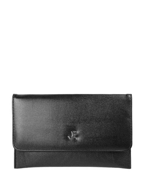 The Union Foldover Clutch: Black Perforated – Bevy Goods