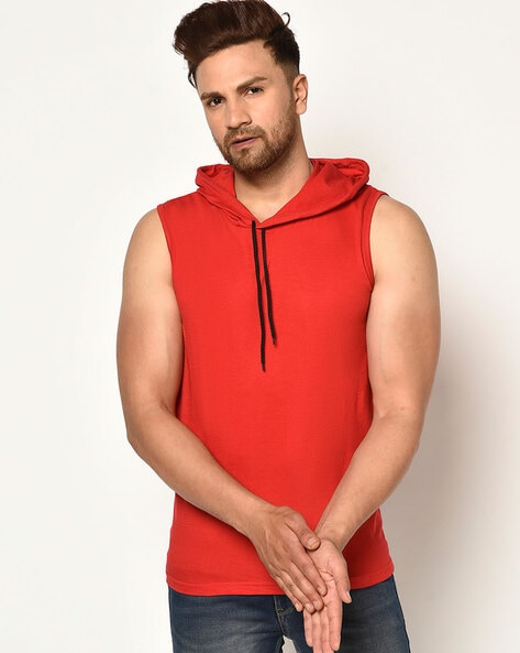 Relaxed Fit Sleeveless Hoodie