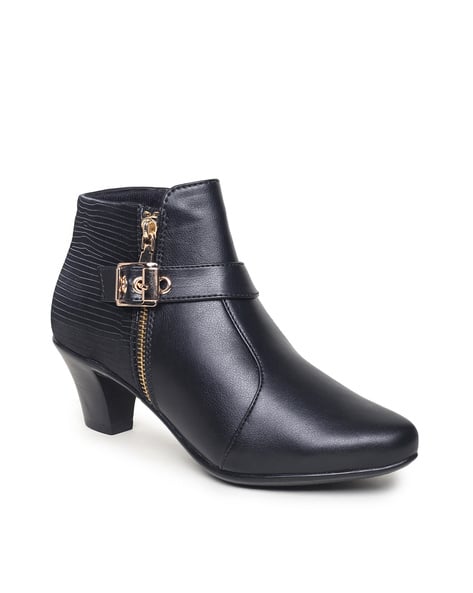 Ankle Length Buckle-up Mid-Calf Boots