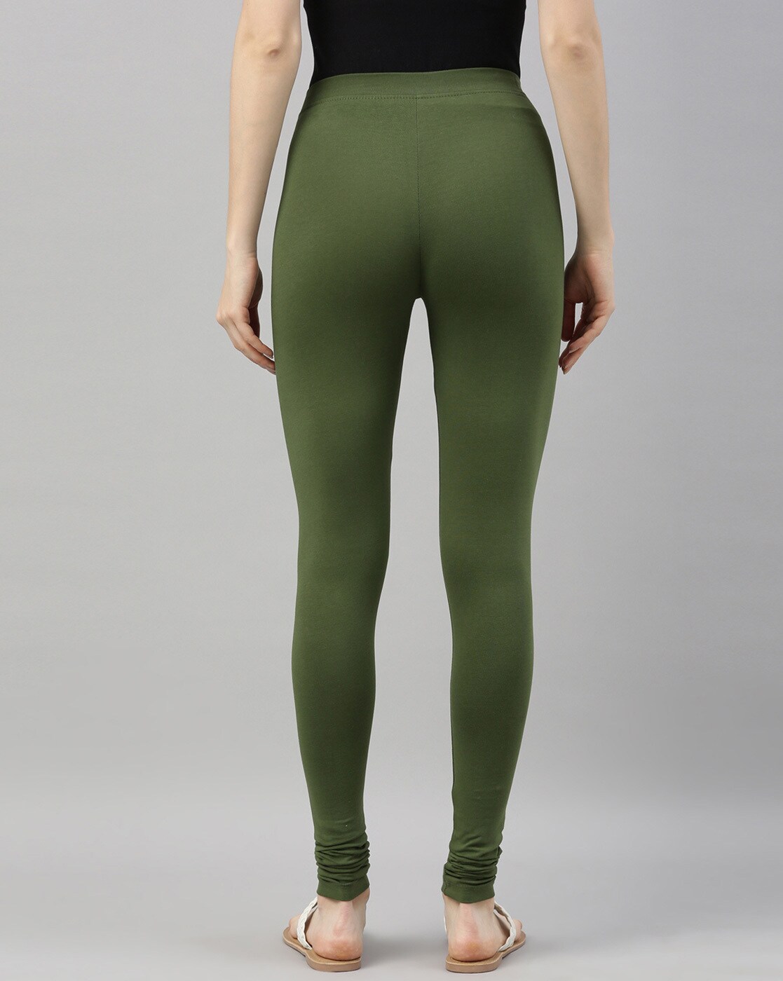 Buy TWIN BIRDS Olive Women Churidar Legging - Radiant Series - Green Online