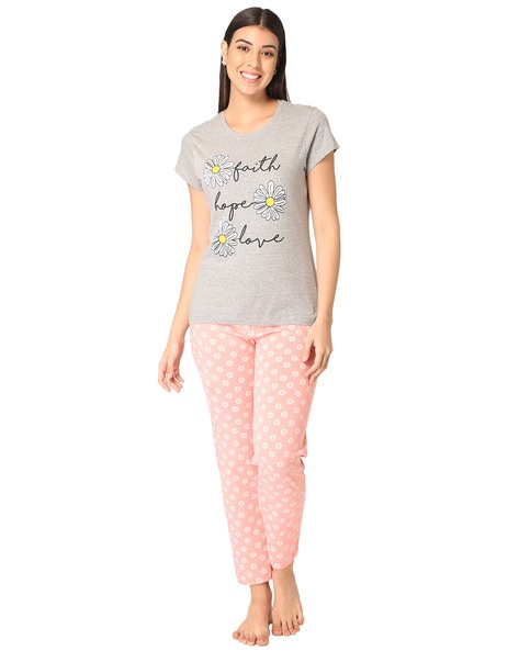 Designer Top & Pajamas Pink Night Wear Set for Women – Stilento