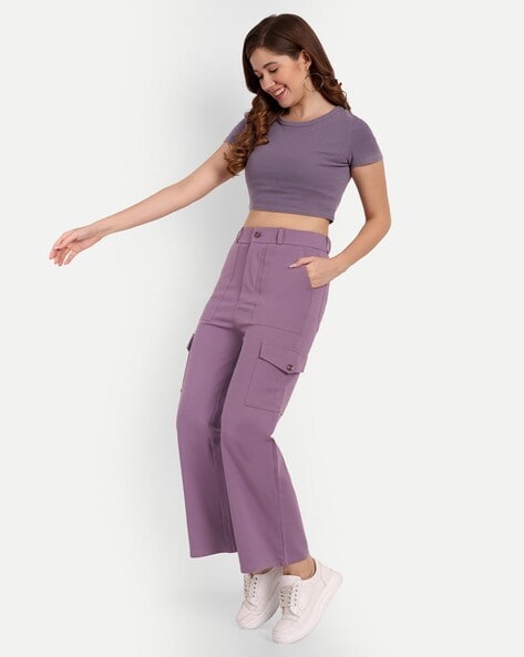 Buy Violet Trousers & Pants for Women by Broadstar Online