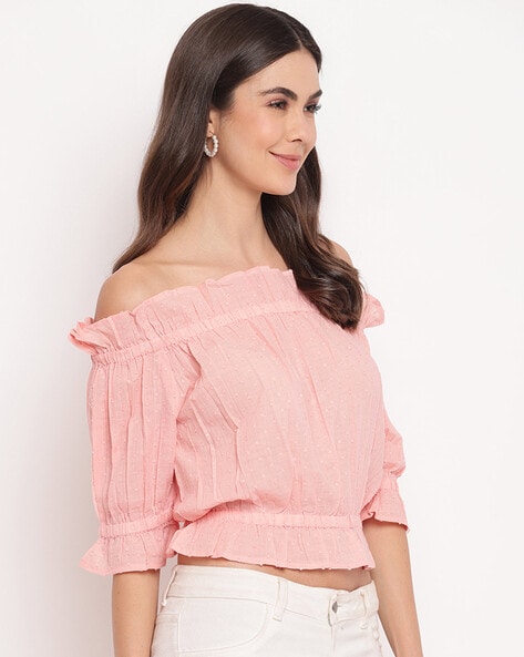 Off shoulder discount crop top design