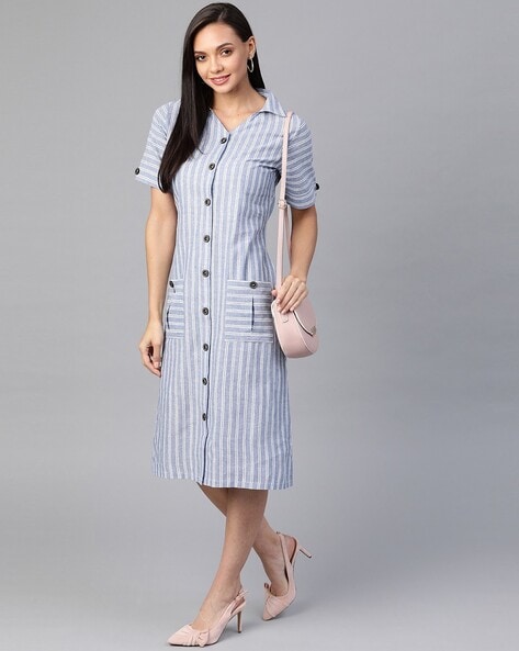 Checked Drawstring Waist Shirt Dress -SheIn(Sheinside) | Stylish dresses,  Long sleeve dress, Shirt dress