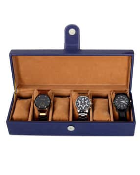 leather world Unisex 6 Slots Watch Organiser Box-picture-26