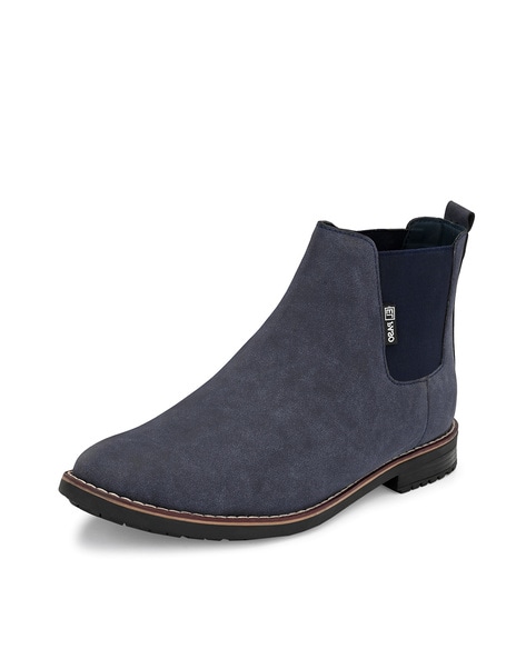 Mens stacked store heel chelsea boots