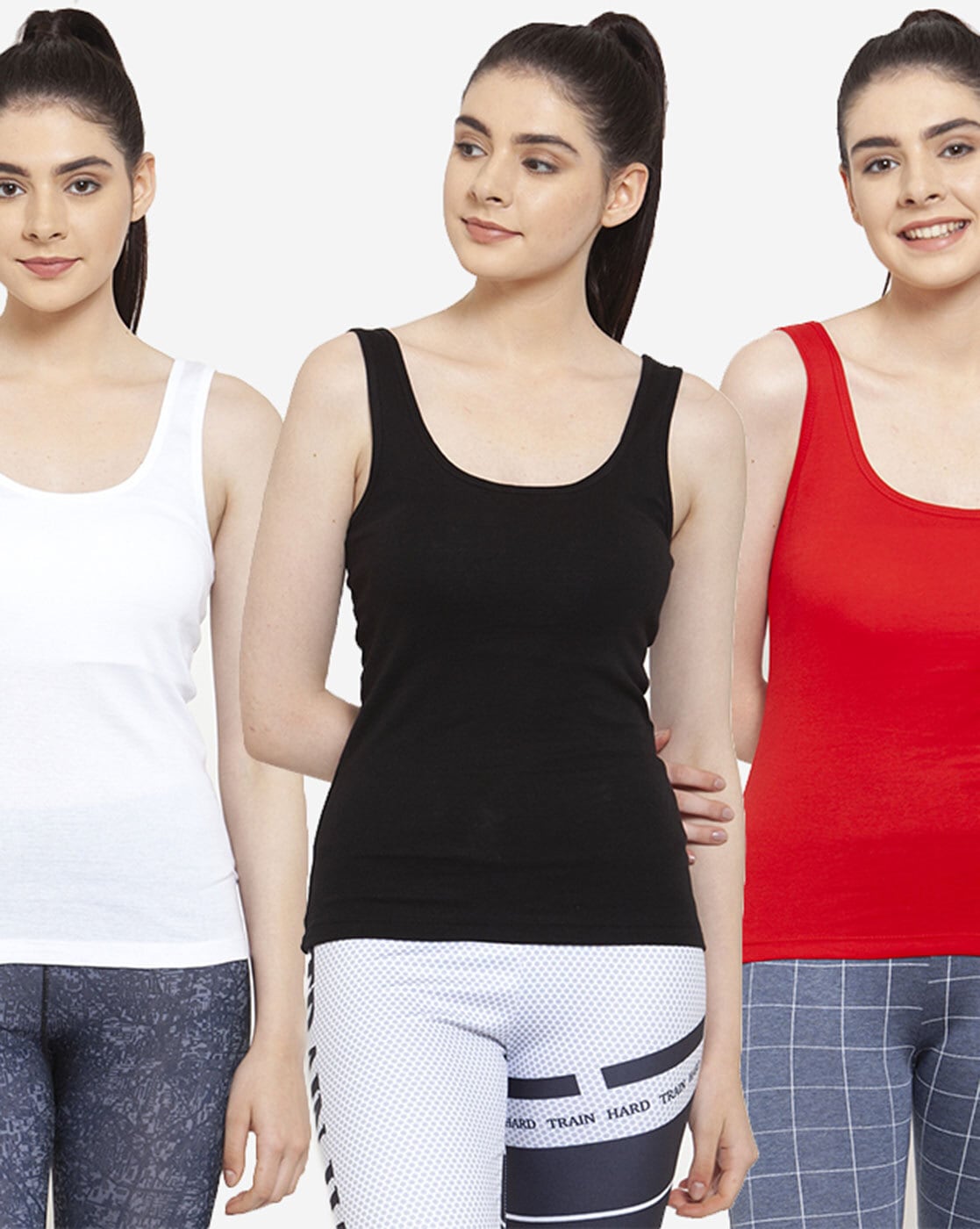 Studio 3 12 Pieces Pack Women's Ribbed 100% Cotton Tank Tops