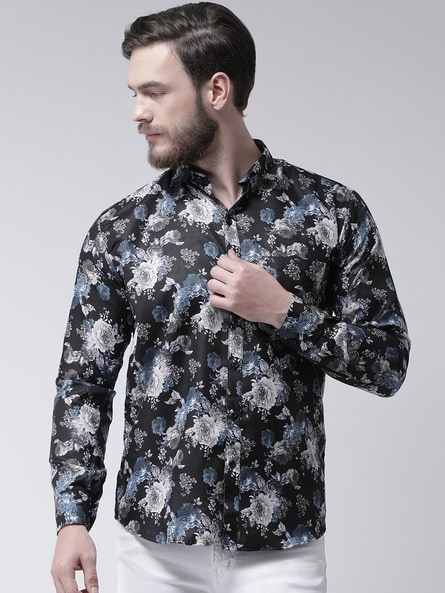 Amazon.com: Velvet Shirts Men Long Sleeve Casual Flower Print Dress Shirt  Mens Work Business Camisas Floral Chemise Homme Loose Gray 1511 XS :  Clothing, Shoes & Jewelry