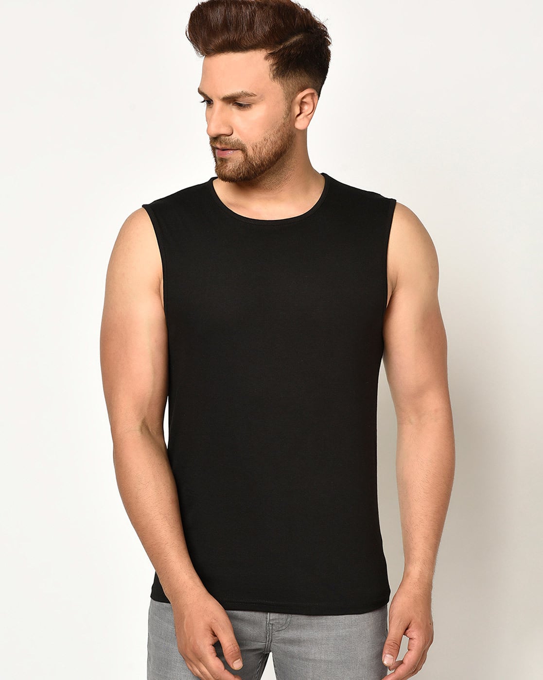 Round-Neck Sleeveless Vest