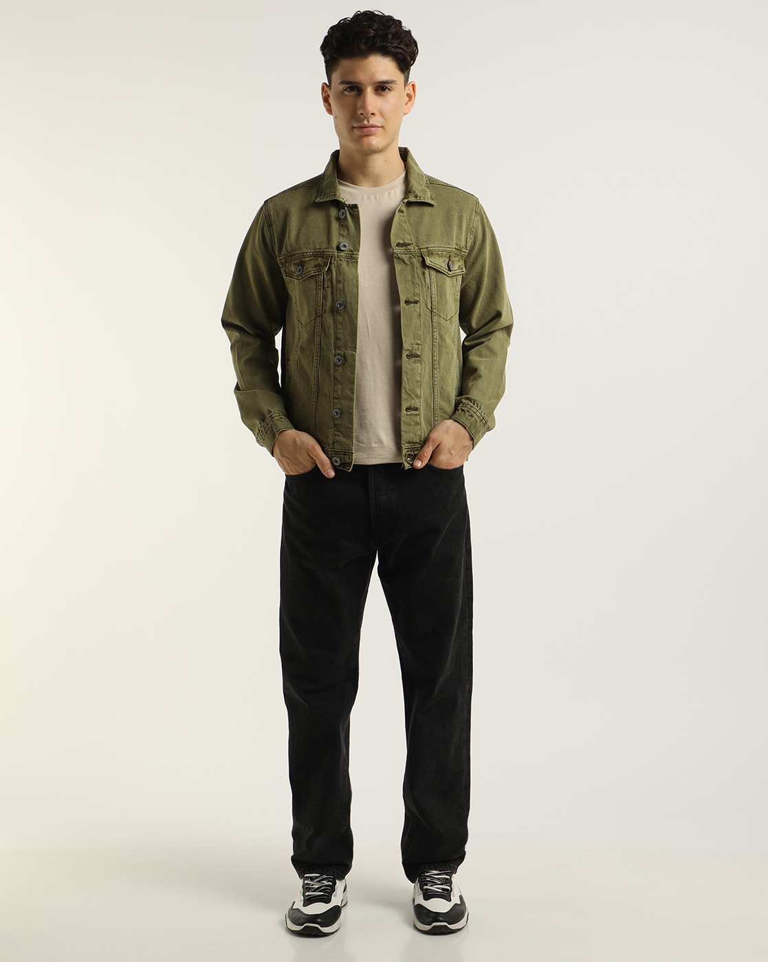 Men's Vintage Short Denim Style Real Suede Leather Jean Jacket Retro Olive  Green | eBay