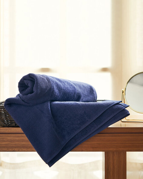 Buy Pure Home And Living Cotton Bath Towel, Blue Color Home & Kitchen