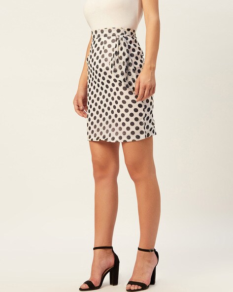 Polka dot 2025 pencil mini skirt