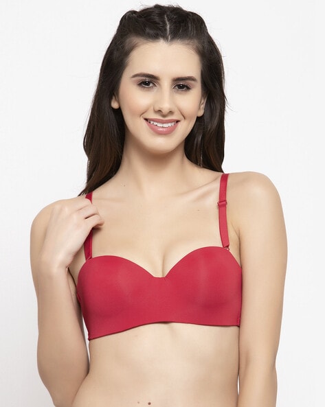 Buy Quttos Wired T-shirt Bra Panty Set - Red Online