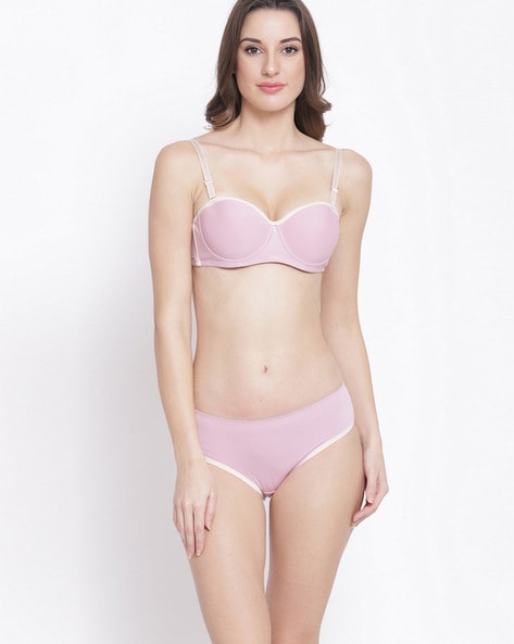 Buy Prettycat Pink Cotton Blend Bra And Panty Set Solid Lingerie Set  (Pc-Set-6039-Pnk-36B) Online at Best Prices in India - JioMart.