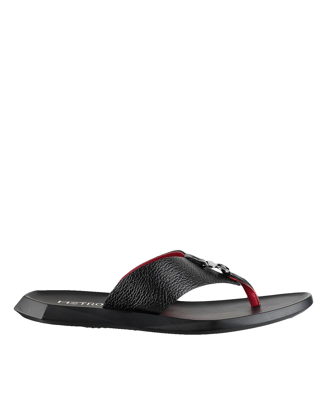 Buy Black Flip Flop Slippers for Men by Metro Online Ajio