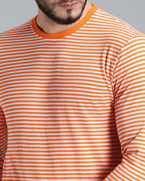 Regular Fit Striped Full Sleeves T-shirt