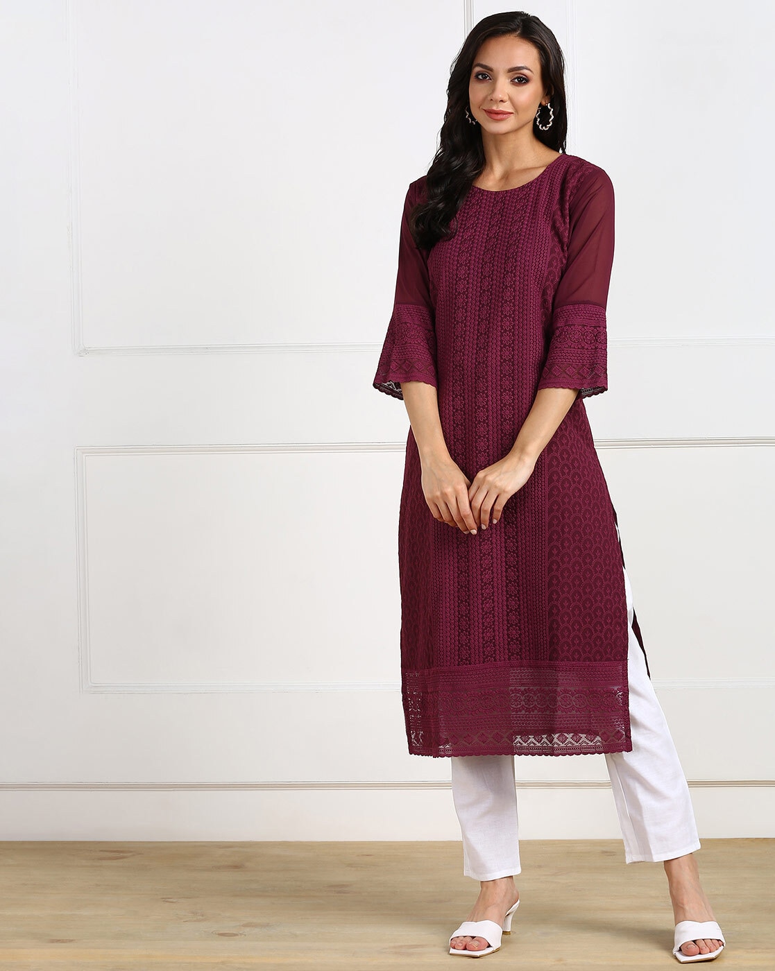 Buy Purple Kurta Suit Sets for Women by Khushal K Online | Ajio.com