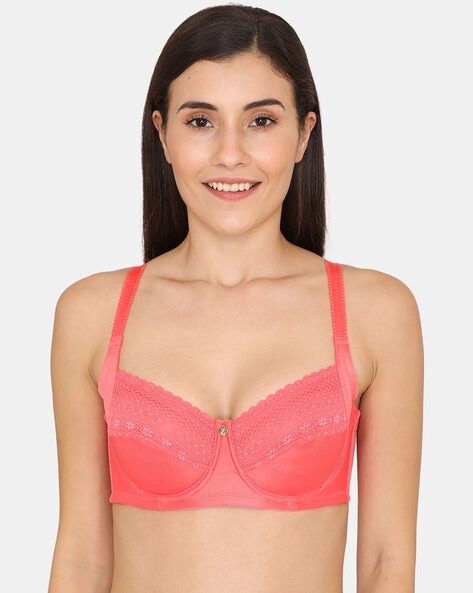 Buy Zivame Padded Wired 3/4th Coverage Strapless Bra - Pink at