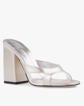 Paris Texas Ava block-heel mules - Blue