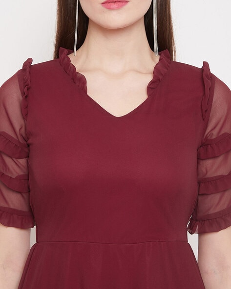 Buy Maroon Dresses for Women by HELLO DESIGN Online Ajio