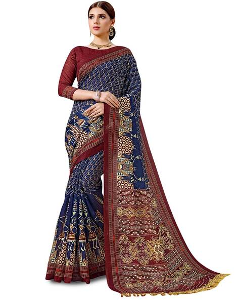 Buy Rajnandini Red Chiffon Polka Dot Print Saree - Sarees for Women 1723941  | Myntra