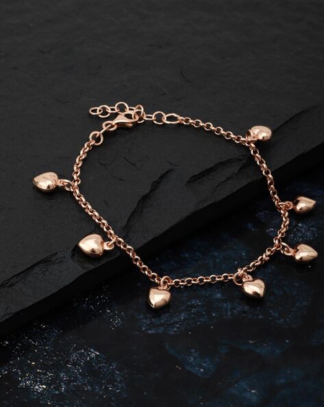 Milanese Chain Bracelet for Women in Rose Gold - Bracelet with Charms