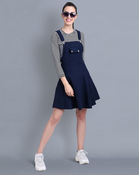 Buy GUDWONE Kids Girls Elegant Stylish White and Blue Dungaree Partywear  Frock and Dresses Online at Best Prices in India - JioMart.