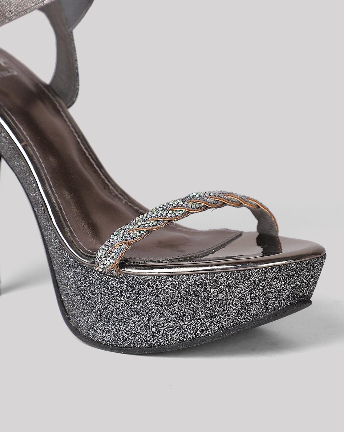 Gray high heels on the Aisha platform grey - KeeShoes