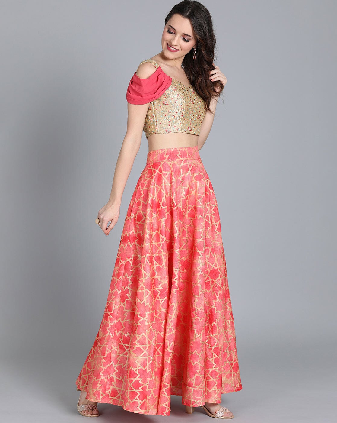 Cold shoulder choli best sale