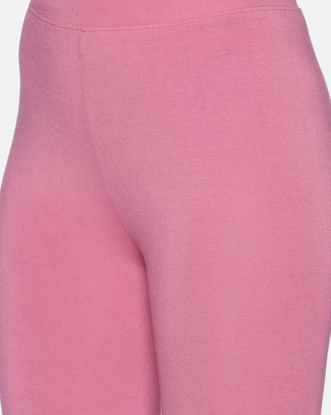 Twinbirds Pink Shock Solid Ankle Legging