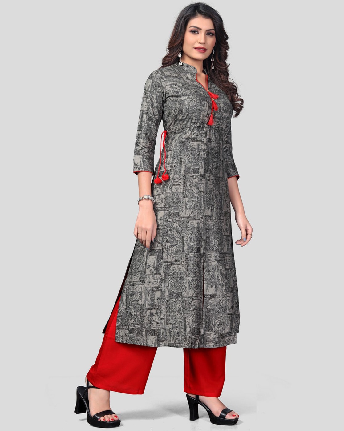 Women's Handloom Cotton A-Line Kurti with Blue Pant in Singrauli at best  price by Rubia Textile - Justdial