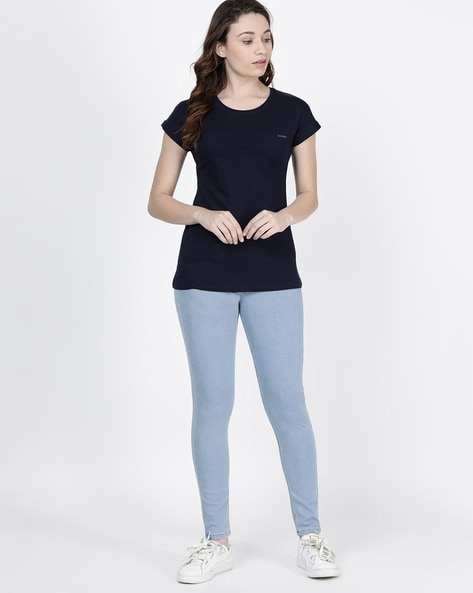 Buy Ice Blue Jeans & Jeggings for Women by Twin Birds Online