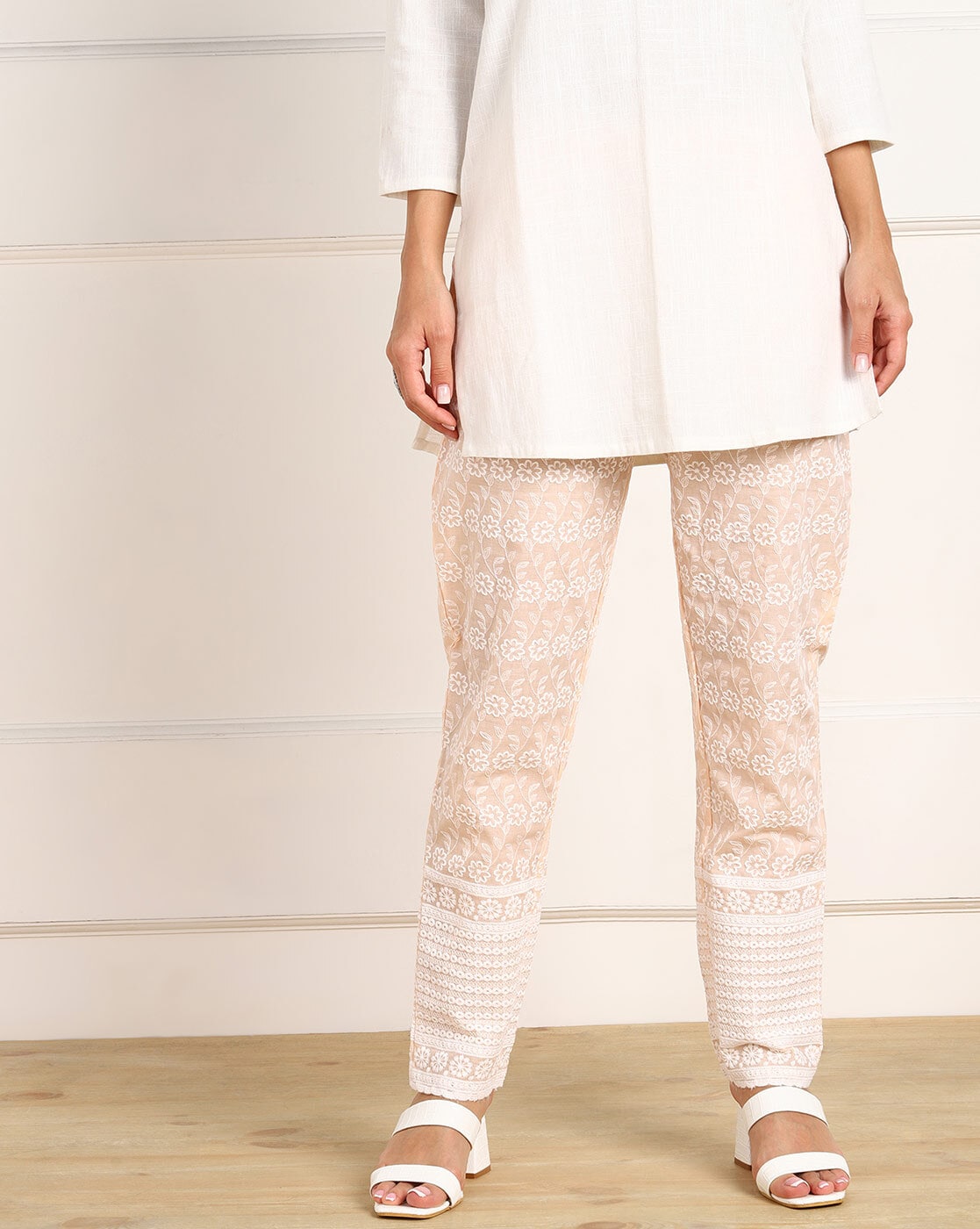 Elea Lace Leggings in Cream - Joyfolie