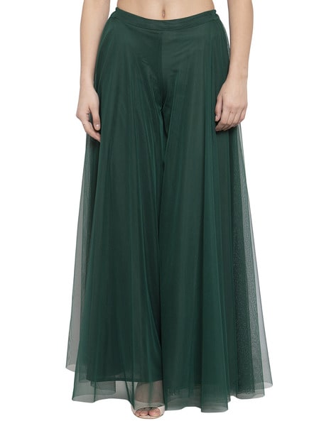 Buy FOREVER 21 Teal Green Palazzo Trousers  Trousers for Women 1337777   Myntra