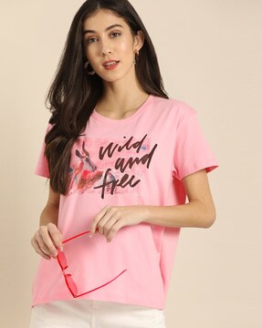 Buy Pink Tshirts for Women by IKI CHIC Online